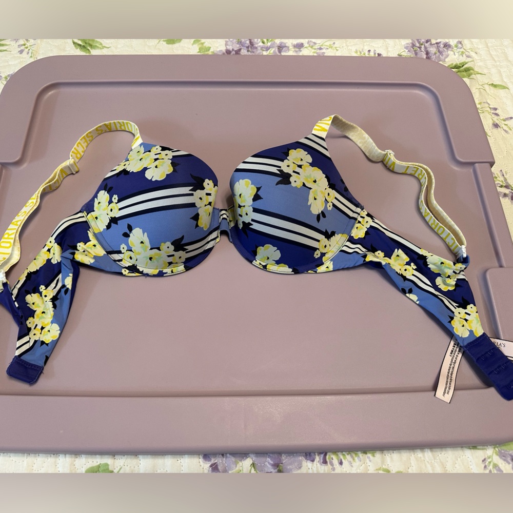 Floral Blue and Yellow Bikini Top